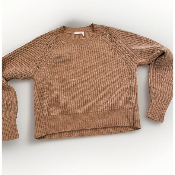See By Chloe Sweater Women's Size Large Tan Pullover Wool Quiet Luxury Old Money - Picture 13 of 15
